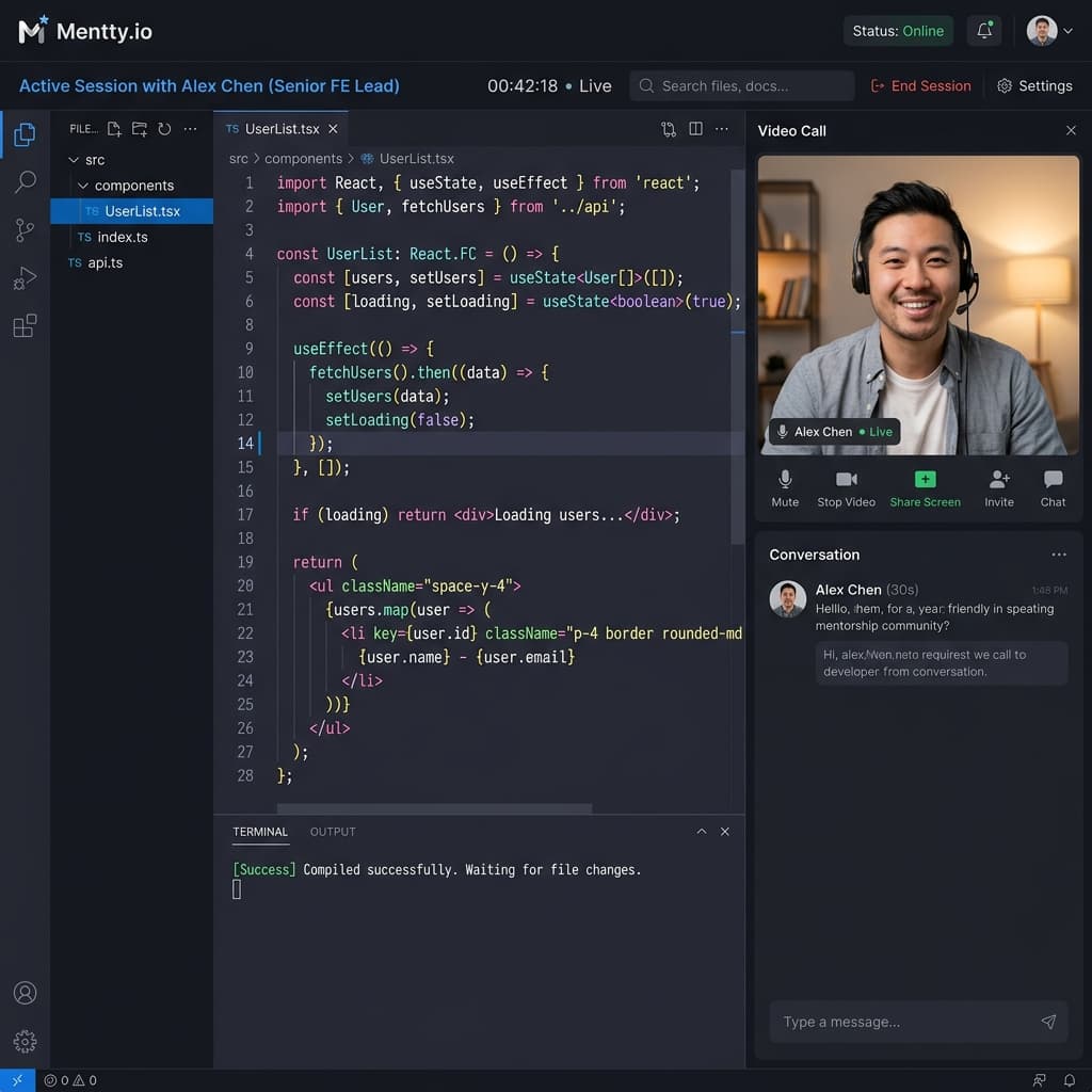 Mentty mentorship dashboard